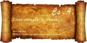 Cservenyák Anna névjegykártya