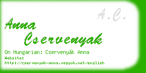 anna cservenyak business card